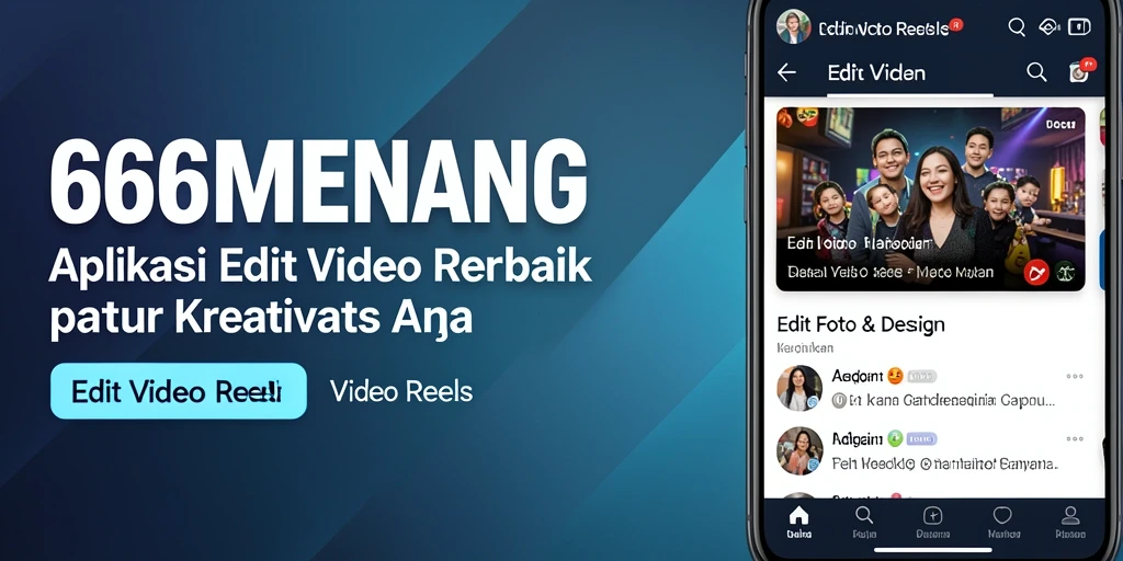 Antarmuka aplikasi 666MENANG yang menunjukkan fitur Edit Video Reels.