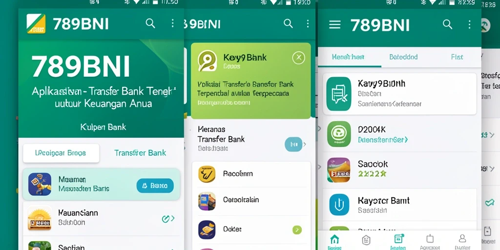 Antarmuka sederhana dan fungsional aplikasi 789BNI untuk transfer bank.