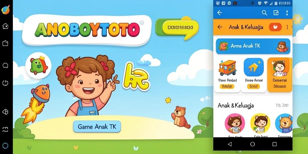 Tampilan antarmuka interaktif ANOBOYTOTO untuk anak-anak.