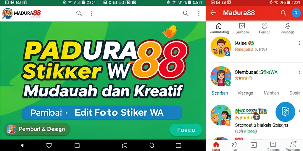 Tampilan antarmuka pengguna MADURA88 untuk Pembuat Stiker WA.