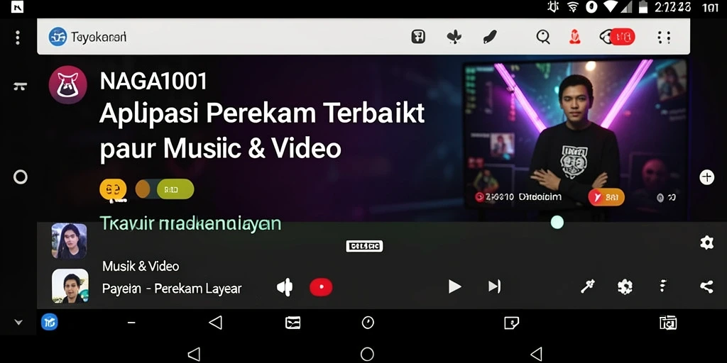 Antarmuka NAGA1001 untuk merekam layar dengan mudah.