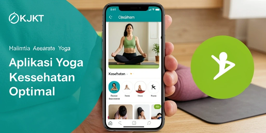 Screenshot aplikasi OKJKT yang menampilkan latihan yoga.