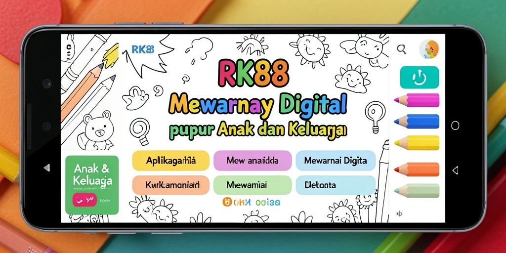 Antarmuka RK88 dengan berbagai pilihan gambar untuk mewarnai.