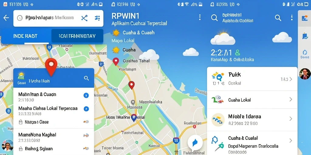 Tampilan antarmuka RPWIN1 menampilkan informasi cuaca lokal yang jelas.