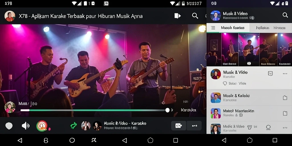 Tampilan antarmuka utama aplikasi karaoke X78 yang interaktif dan menyenangkan.