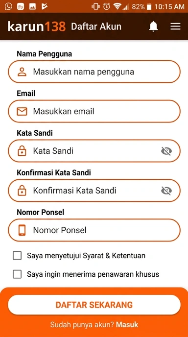 Panduan Registrasi Akun Baru karun138 untuk Pengguna Android