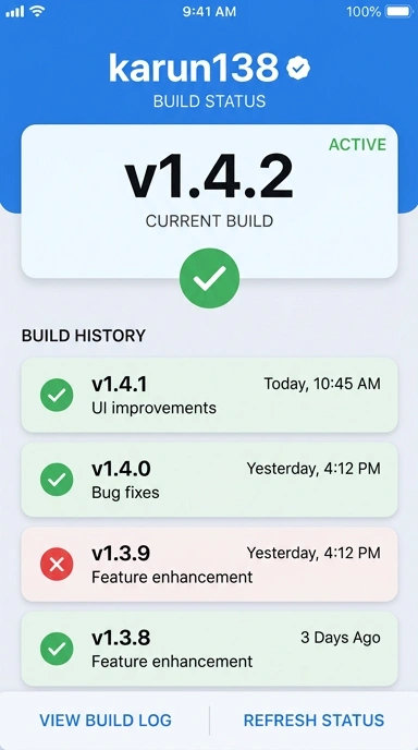 Riwayat Versi Aplikasi Karun138 untuk Android